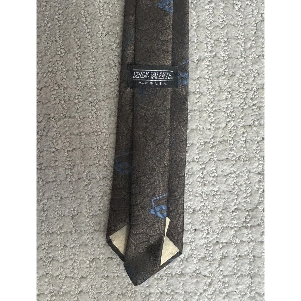 Vintage Sergio Valente Men's Silk Slim Tie Never Worn Made In USA